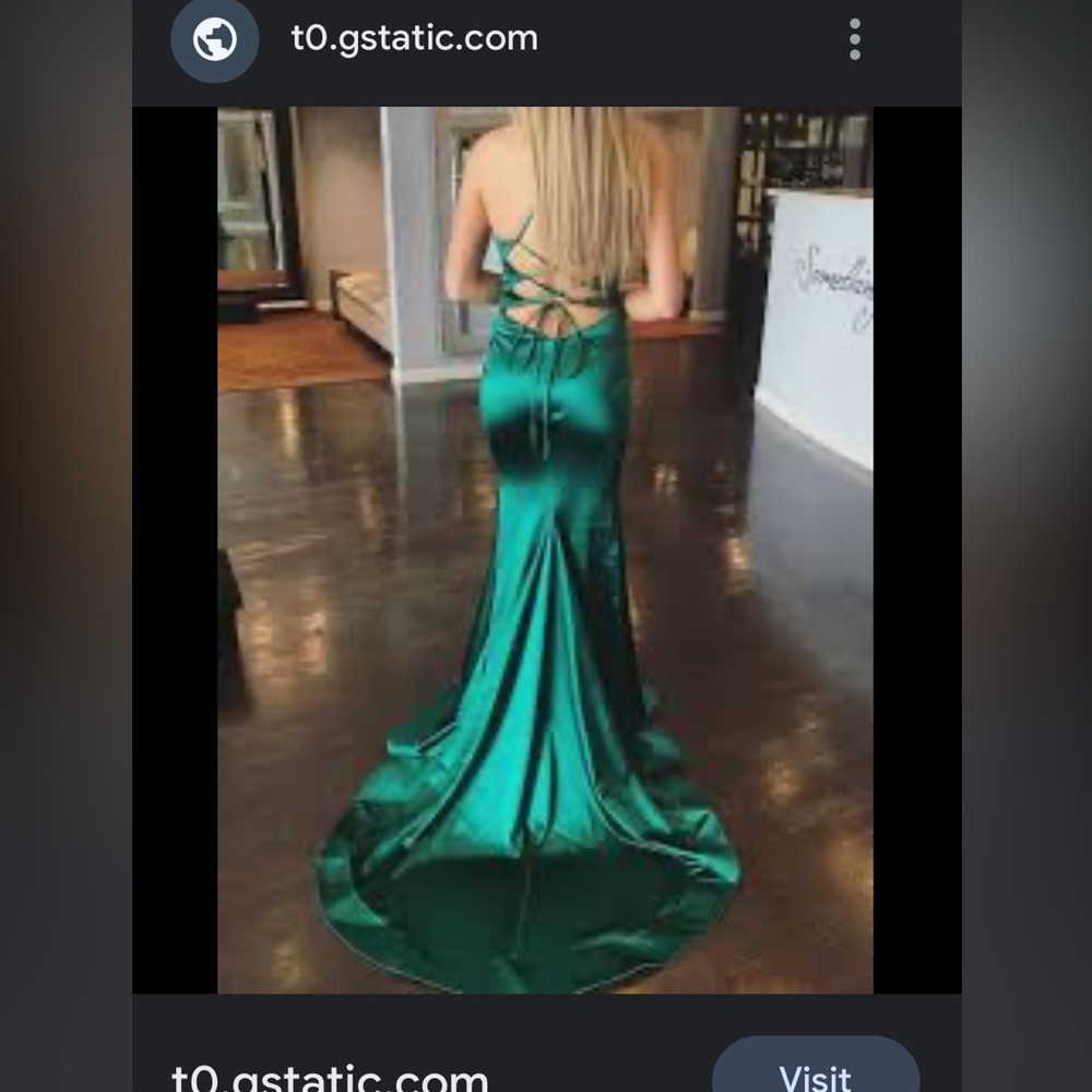 Envious Couture Emerald Green Prom Dress - Picture 3 of 5